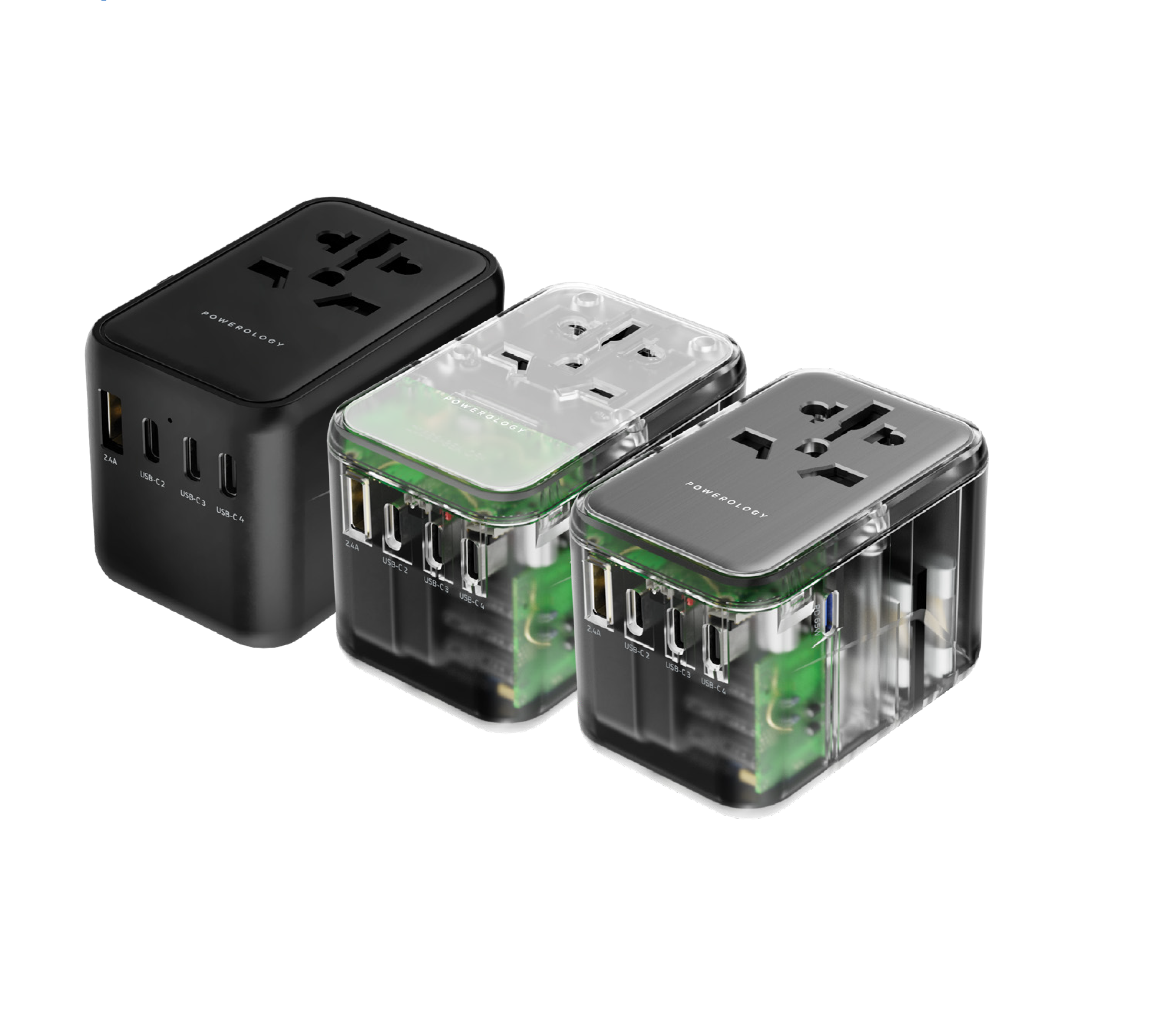 Universal Multi-Port Travel Adapter with 3 Type-C