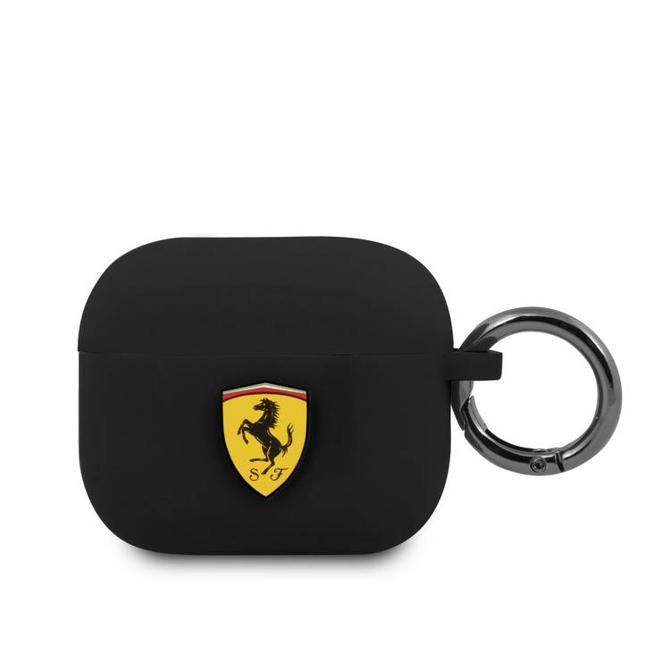 Ferrari Scuderia Silicone Case with Ring for Airpods 3 - Black