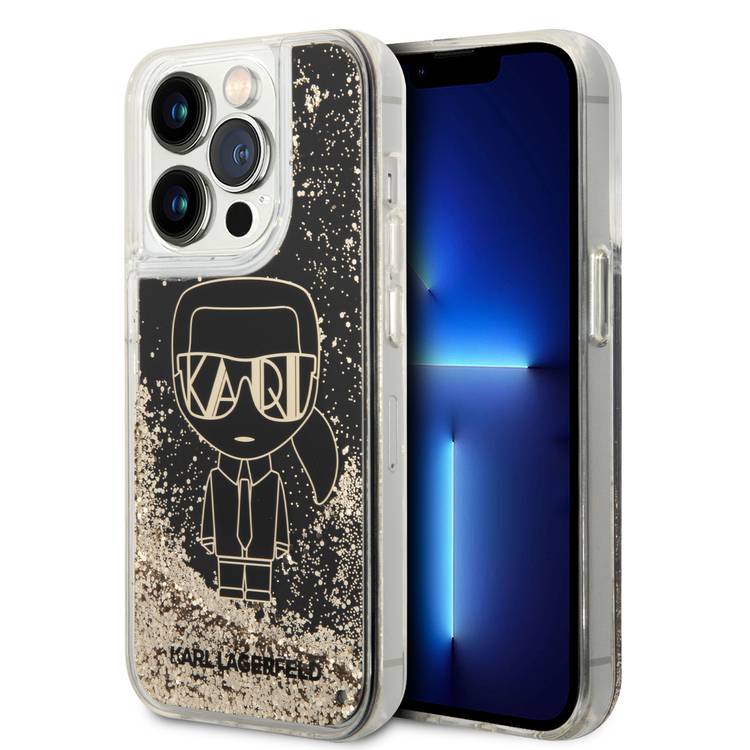 Karl Lagerfeld Liquid Glitter Case Gatsby Ikonik For iPhone 14 Pro