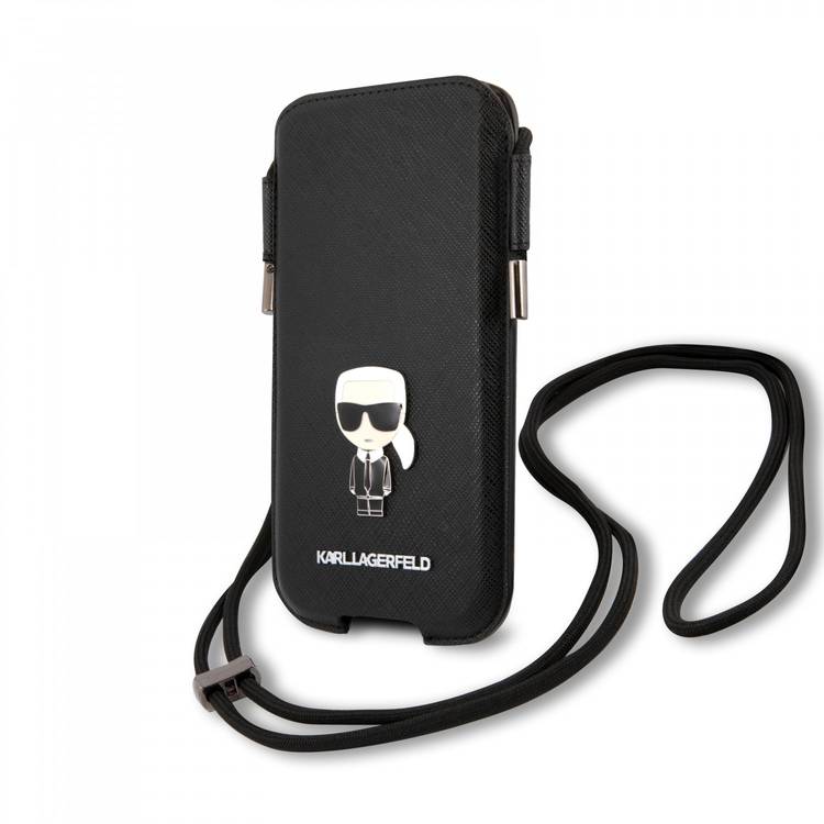 Karl Lagerfeld PU Saffiano Pouch with Karl Ikonic Medium