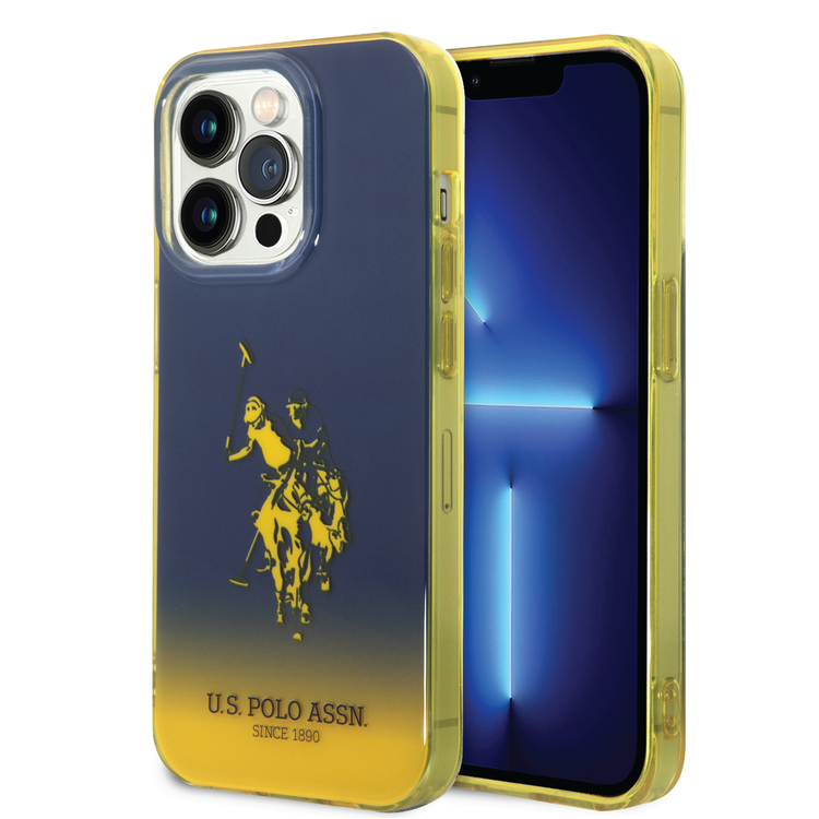 USPA PC/TPU Gradient Case with Dyed Bumper & Horse Logo for iPhone 14