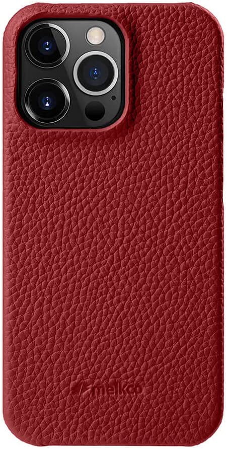 Melkco Back Snap Series Lai Chee Pattern Premium Leather Snap Cover Case for Apple iPhone 13 Pro (6.1