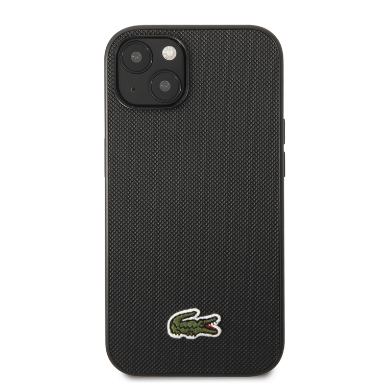 Lacoste Hard Case Iconic Petit Pique PU Woven Logo Estragon For iPhone 14